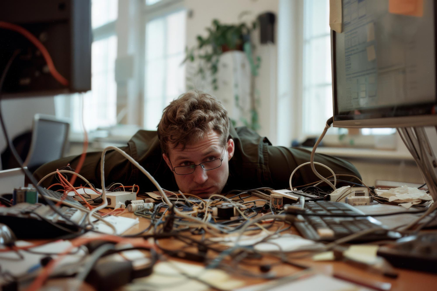 Frustrated with computer cabling